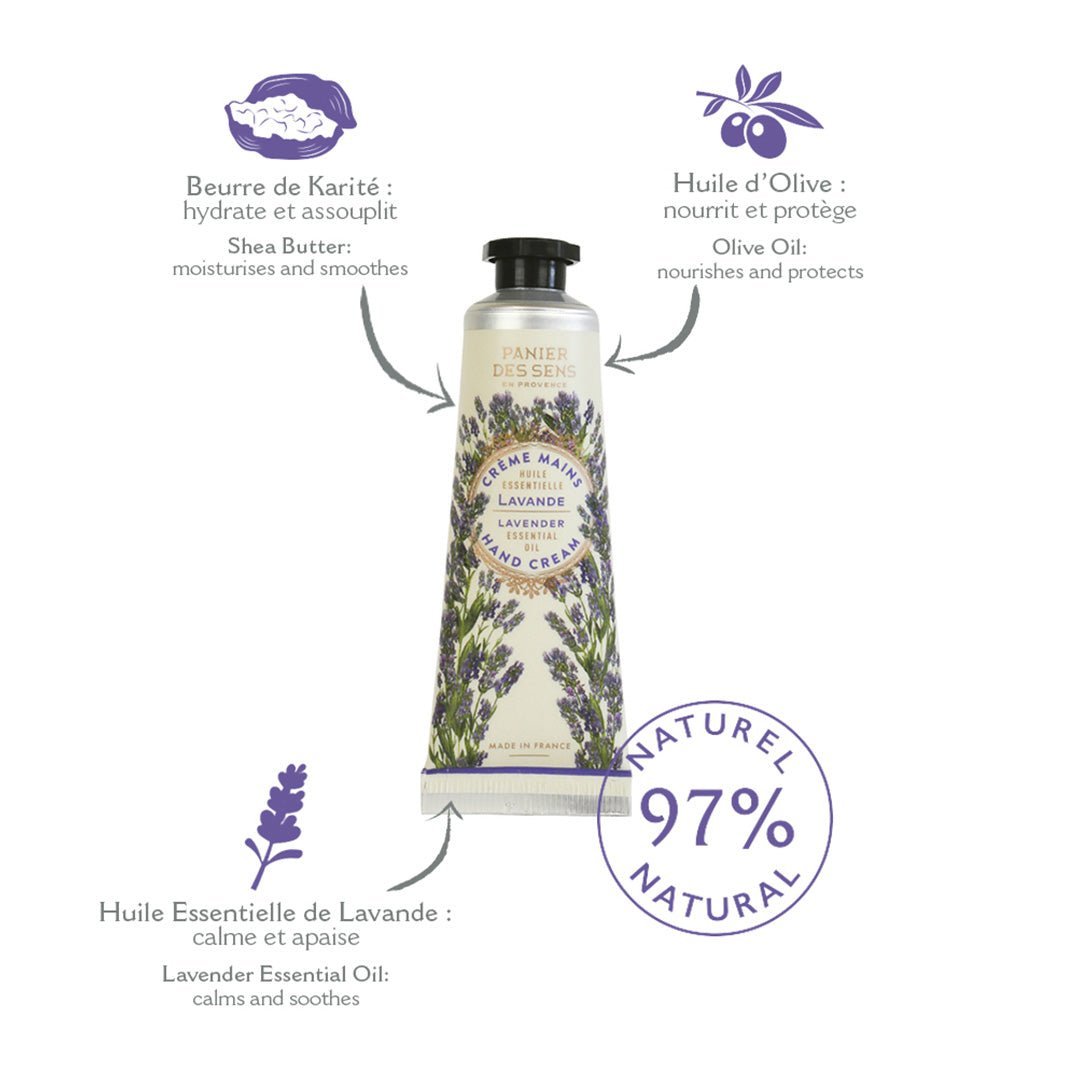 Set di Creme mani con oli essenziali - Lavanda, Rosa, Verbena (3x30ML) - Panier des Sens