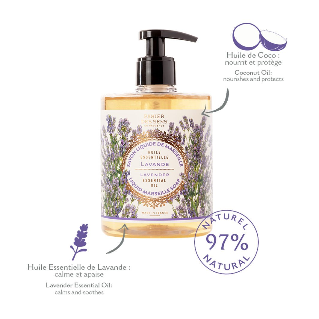 Confezione di 2 saponi liquidi di Marsiglia - Lavanda lenitiva 2 x 500ml - Panier des Sens