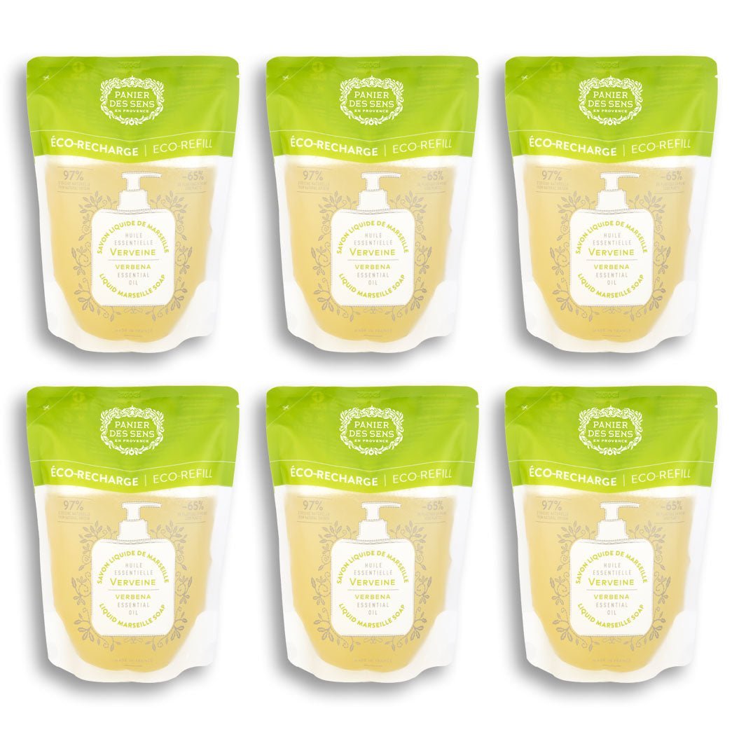 Confezione da 6 ricariche Sapone di Marsiglia liquido - Verbena rilassante 6x500ml - Panier des Sens