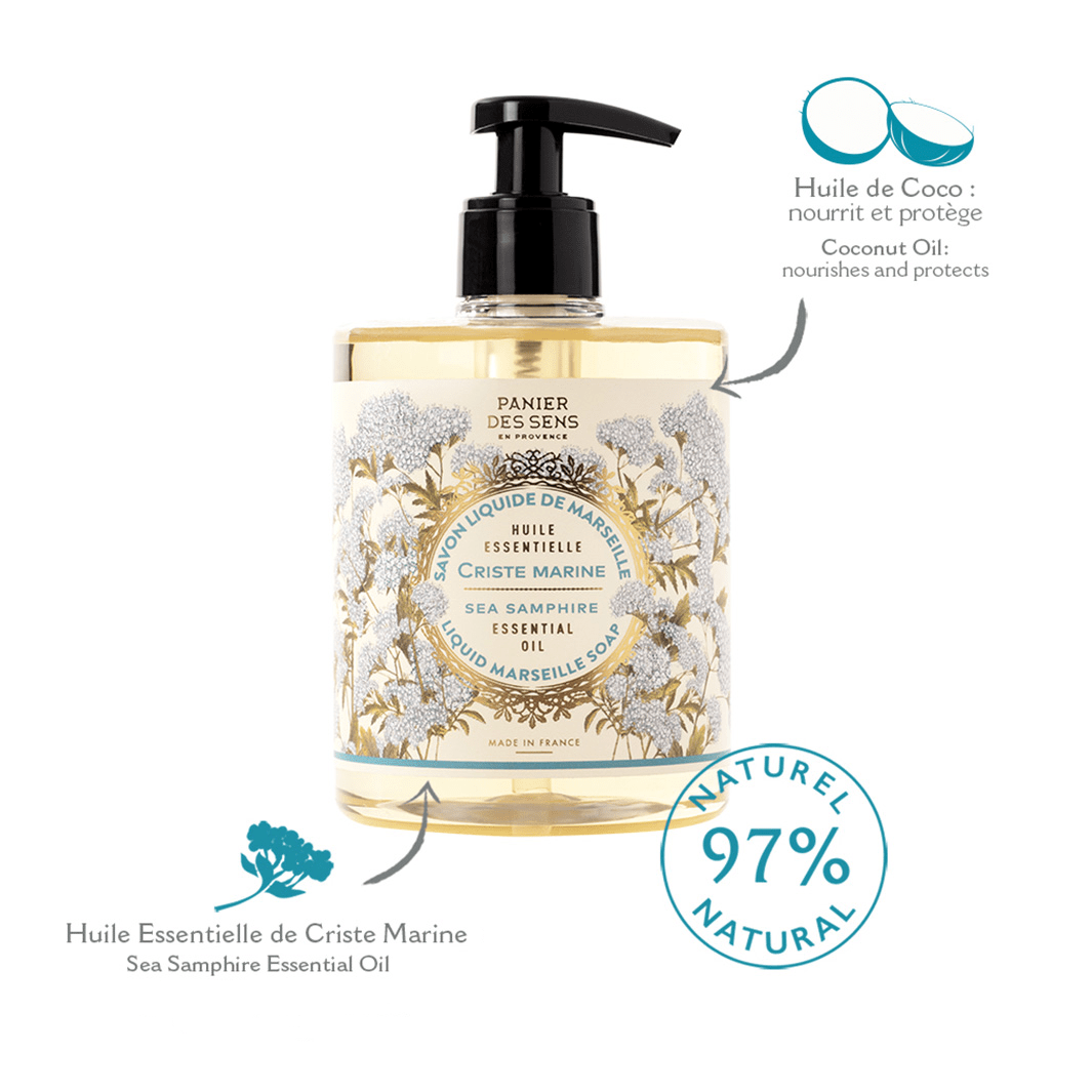 Sapone di Marsiglia liquido - Finocchio Marino Tonifiante 500ml - Panier des Sens