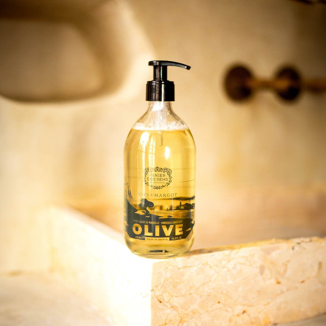 Sapone di Marsiglia liquido in vetro Oliva - Edizione limitata 2024 490ml - Panier des Sens
