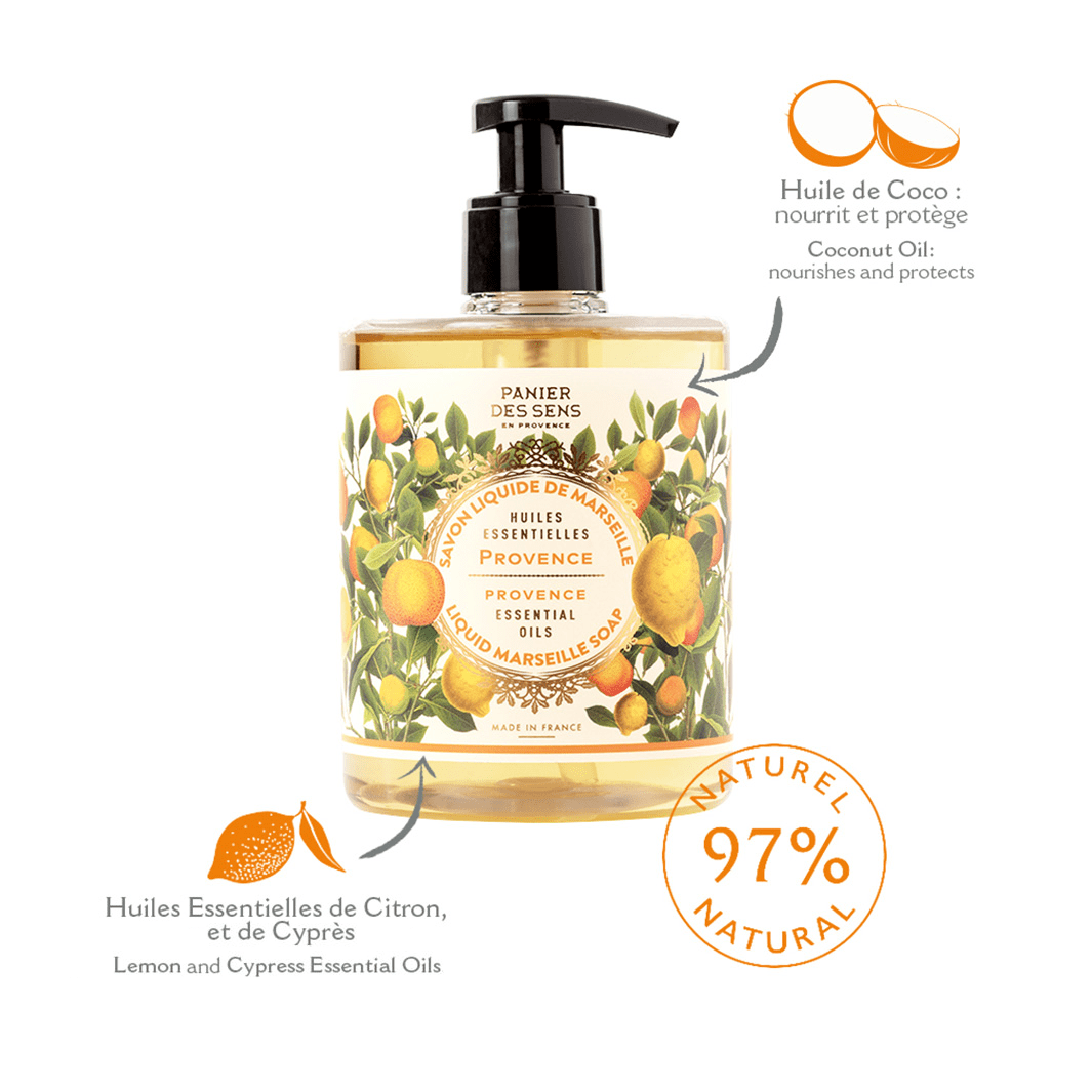Sapone liquido di Marsiglia | Provenza energizzante 500ml - Panier des Sens