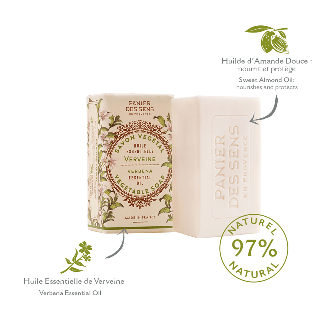 Sapone solido vegetale - Verbena rilassante 150g - Panier des Sens