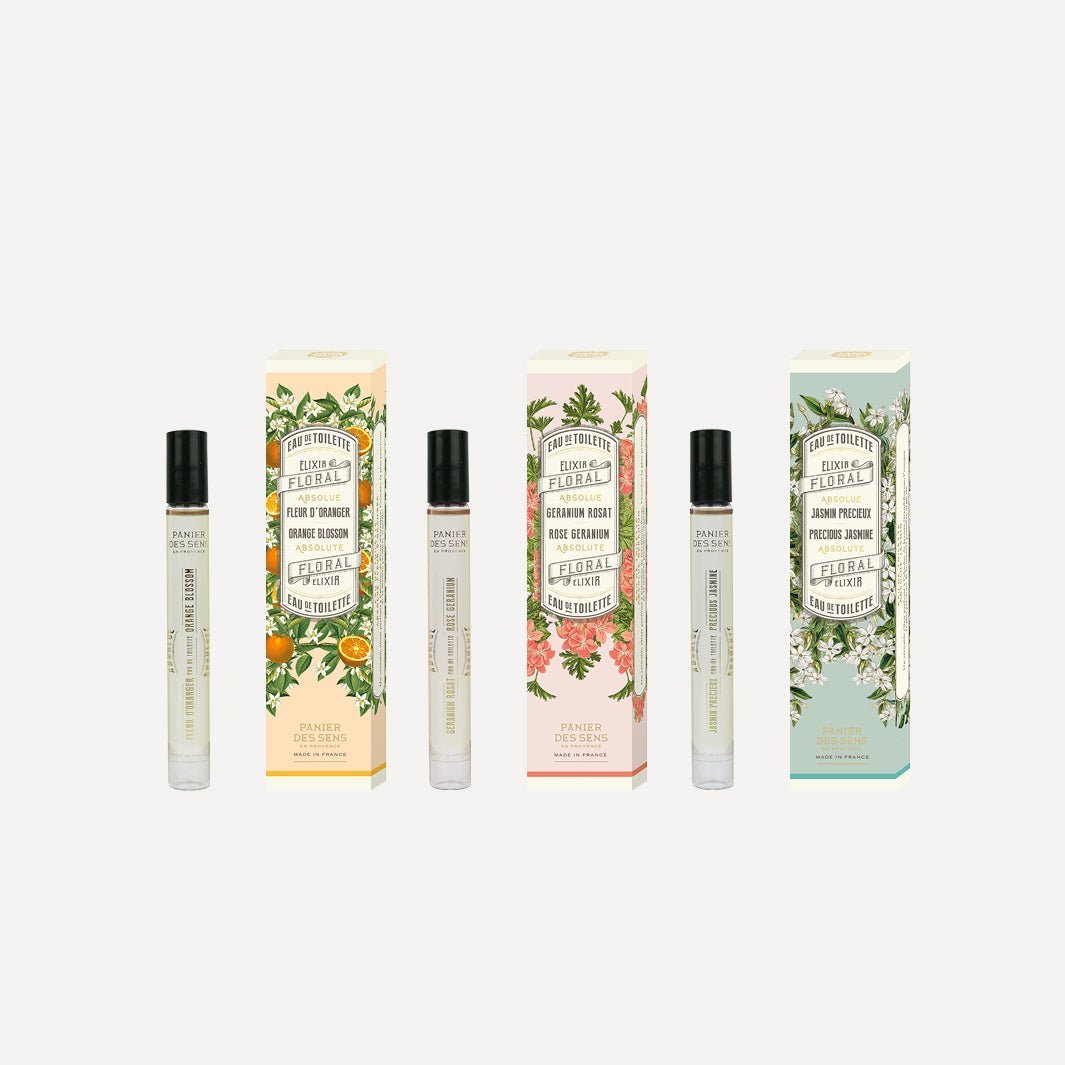Trio eaux de toilette Formato roll-on - Fiori d'arancio, gelsomino e geranio rosato - Panier des Sens