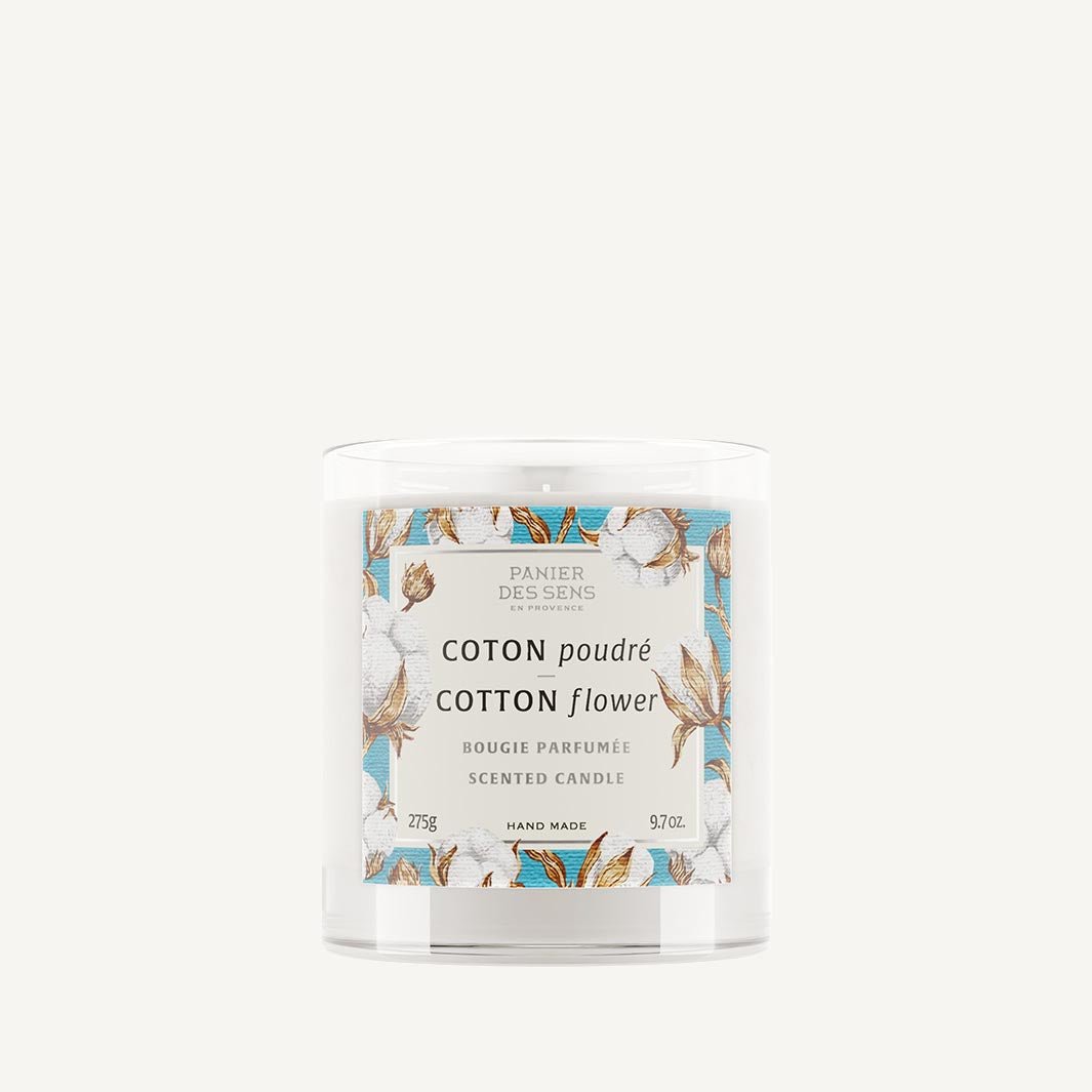 Bougie parfumée cire végétale 275G - Parfum Coton Poudré - Panier des Sens