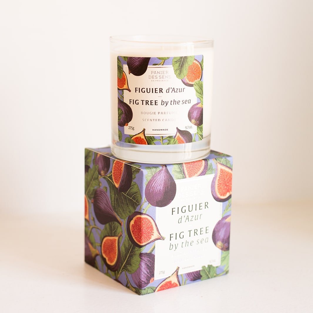 Bougie parfumée cire végétale - Parfum Figuier d'Azur 275g - Panier des Sens