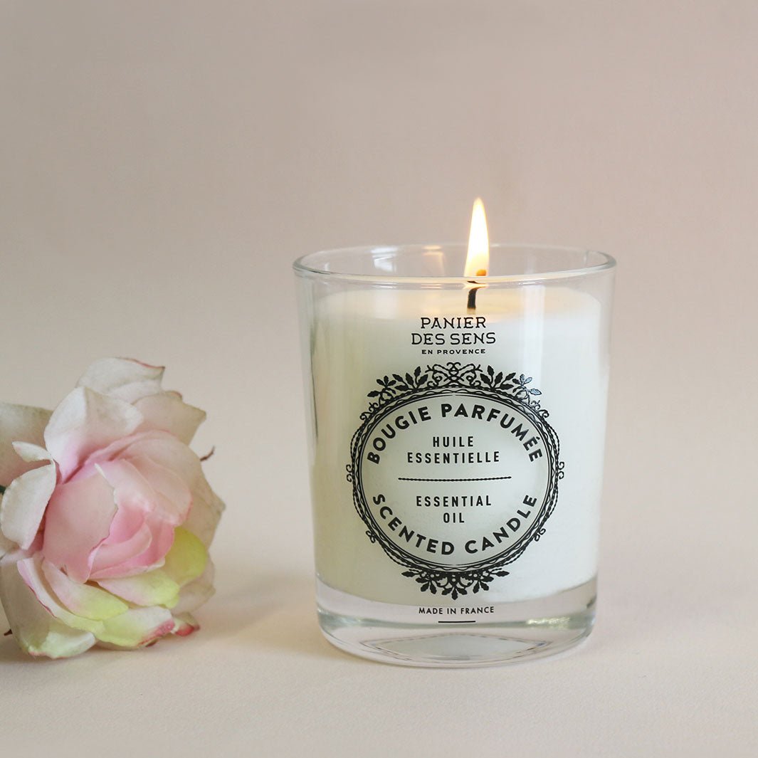 Bougie parfumée - Parfum Rose Envoûtante 180g - Panier des Sens