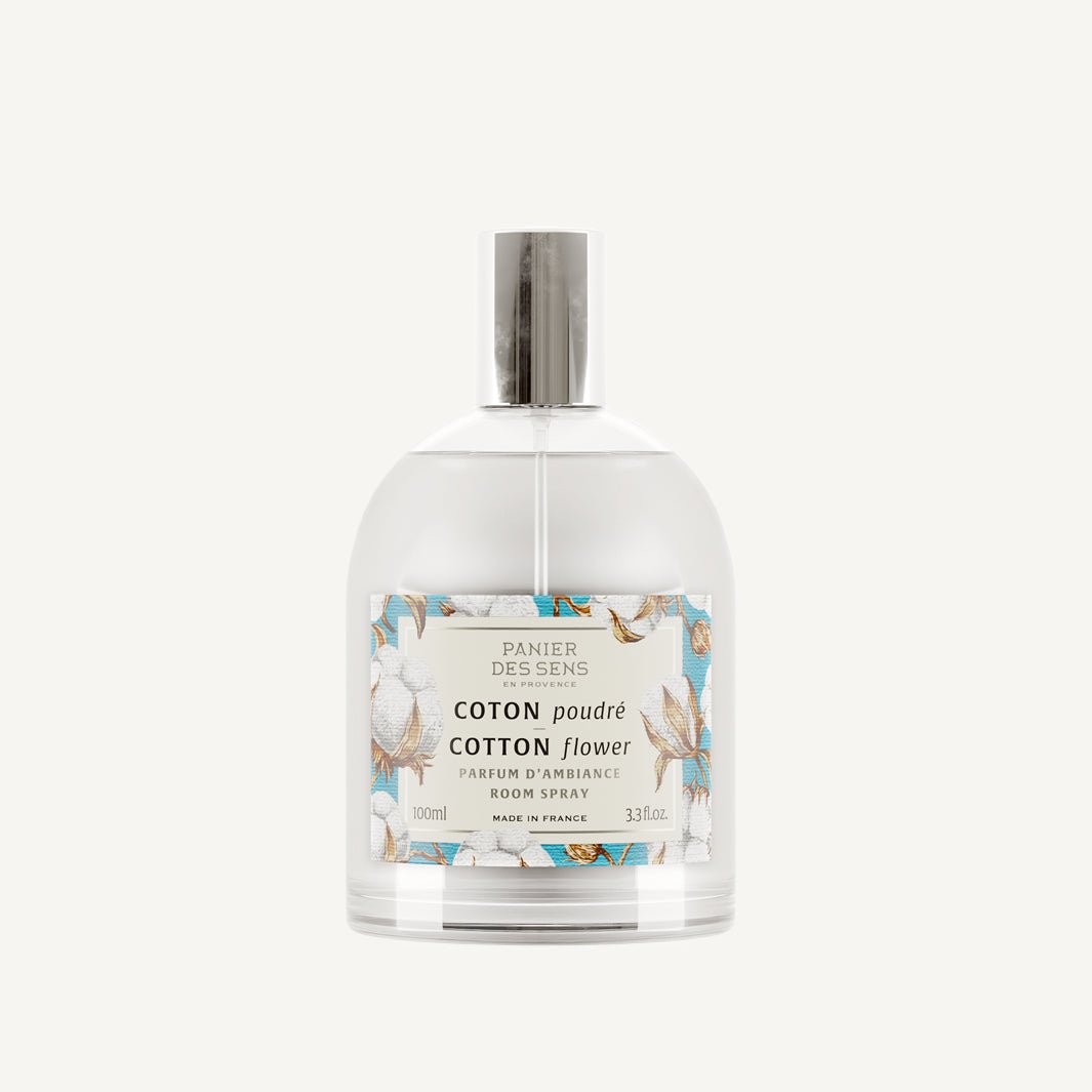 Parfum d'ambiance naturel - Coton Poudré 100ml - Panier des Sens