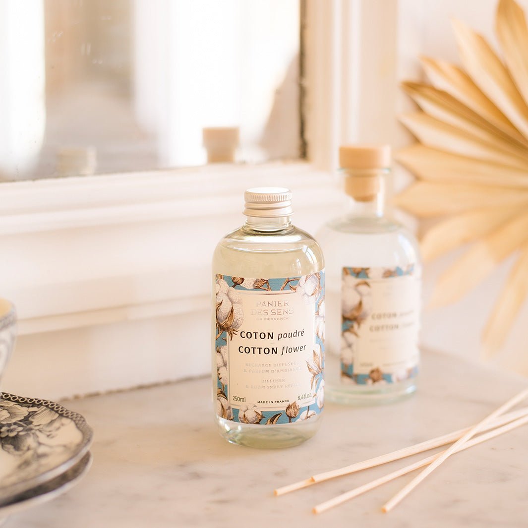 Ricarica per diffusore e spray per ambienti - Coton Poudré 250ml - Panier des Sens