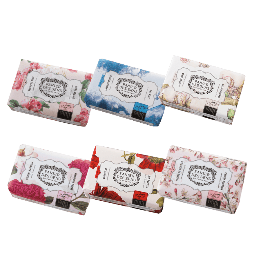 6 x Savons solides parfumés enrichis en huile de karité - Panier des Sens