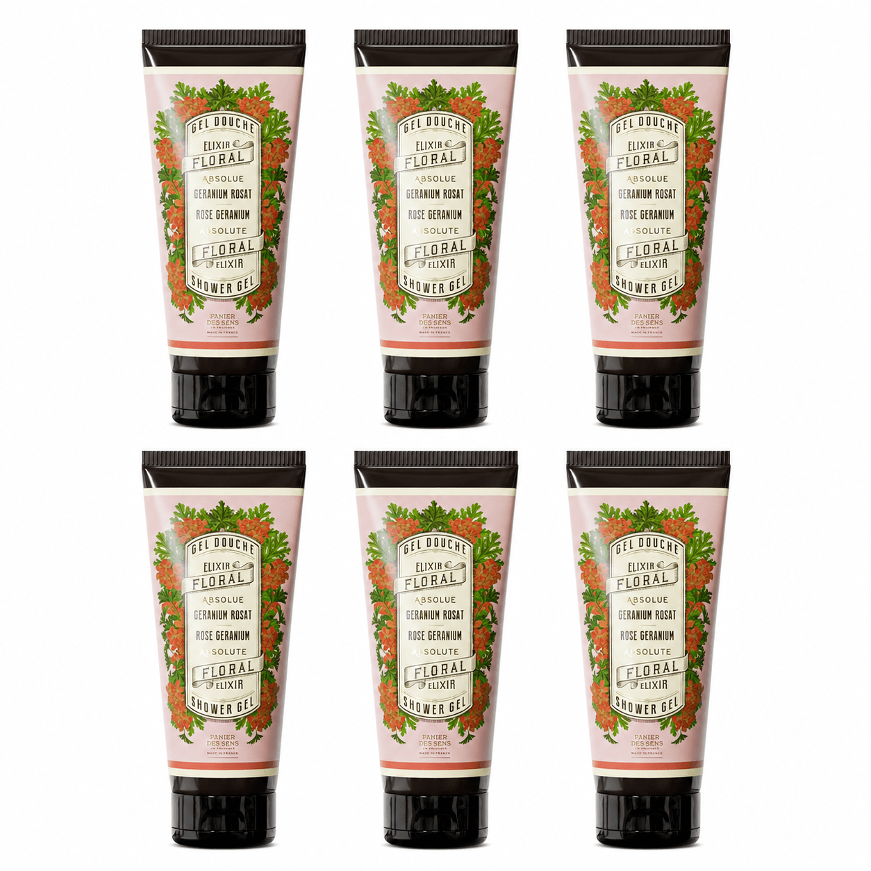 Lot de 6 Gels Douche Géranium 200ml