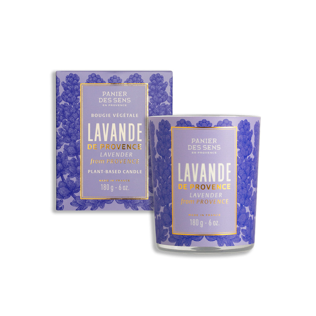 Candela alla lavanda 180 g – Cera vegetale e profumo rilassante