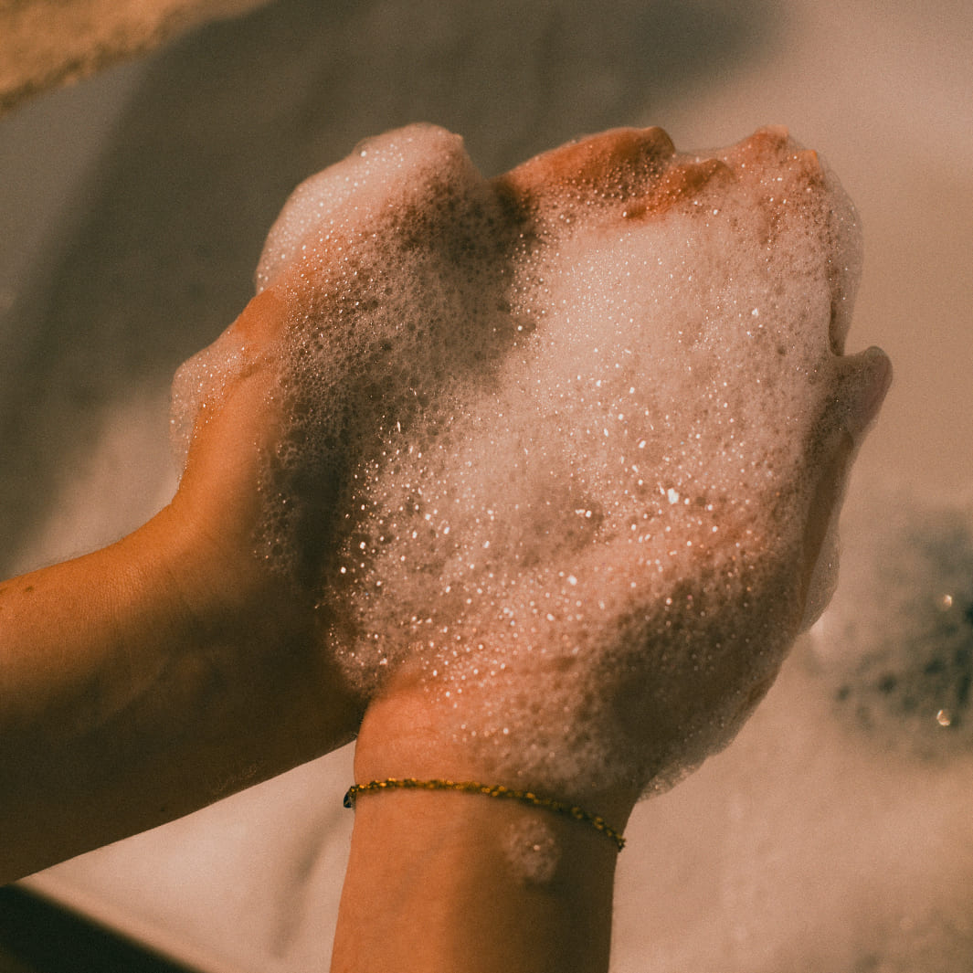Savon de Marseille flüssig die Hände – Schaum