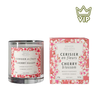 Bougie parfumée cire végétale 275G - Parfum Cerisier en Fleurs (VIP) - Panier des Sens