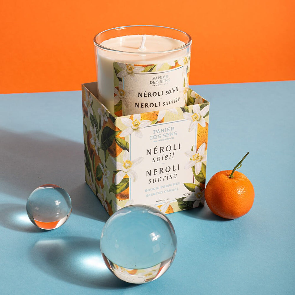 Bougie parfumée cire végétale - Parfum Néroli Soleil 275g - Panier des Sens