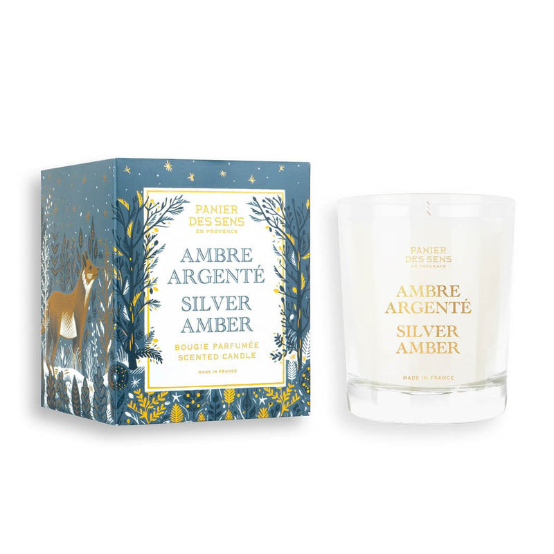 Bougie parfumée de Noël - Ambre Argenté 180g - Panier des Sens