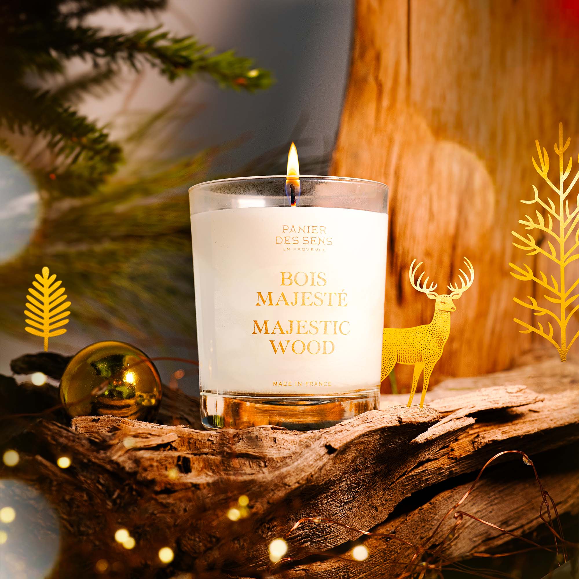 Winter scented candle - Majestic Wood 180g - Panier des Sens