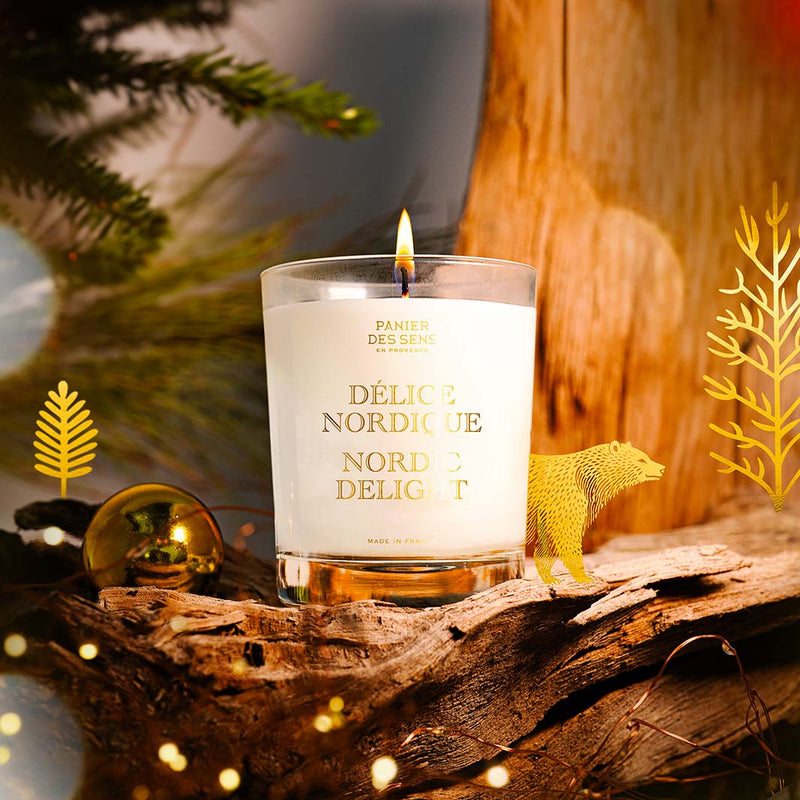 Bougie parfumée de Noël - Délice nordique 180g - Panier des Sens