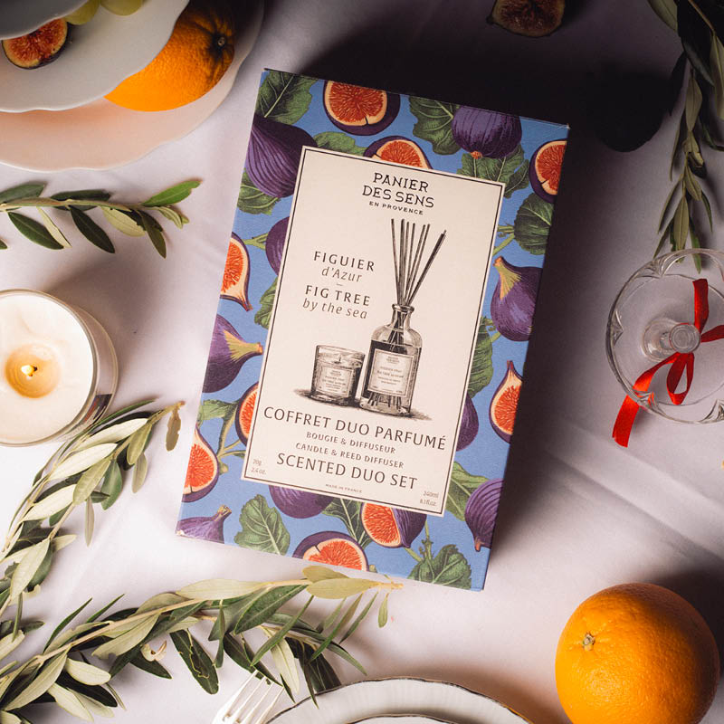 Coffret bougie parfumée + Diffuseur de parfum Figue - Figuier d'Azur - Panier des Sens