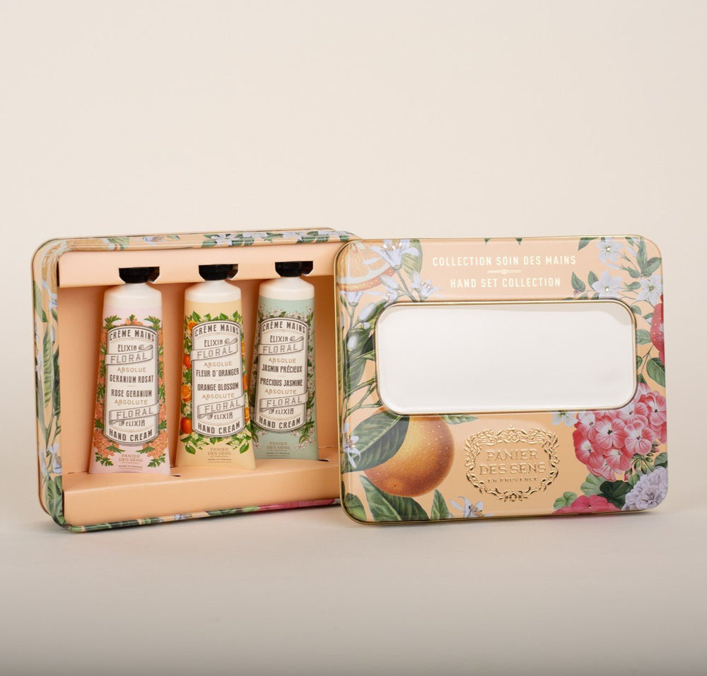 Coffret Crèmes Mains aux absolues de parfum - Fleur d’Oranger, Géranium et Jasmin (3x30ML) - Panier des Sens