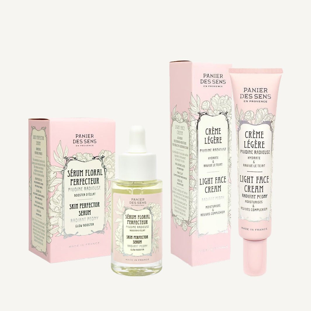 Duo di trattamenti idratanti e luminosi per il viso - Siero floreale perfezionatore e crema leggera per il viso - Panier des Sens