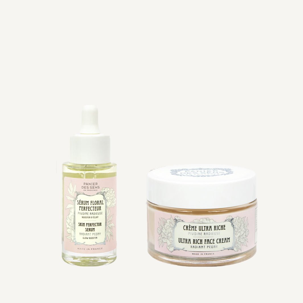 Duo di trattamenti viso idratanti e luminosi - Siero perfezionatore floreale e Crema viso ultra ricca - Panier des Sens