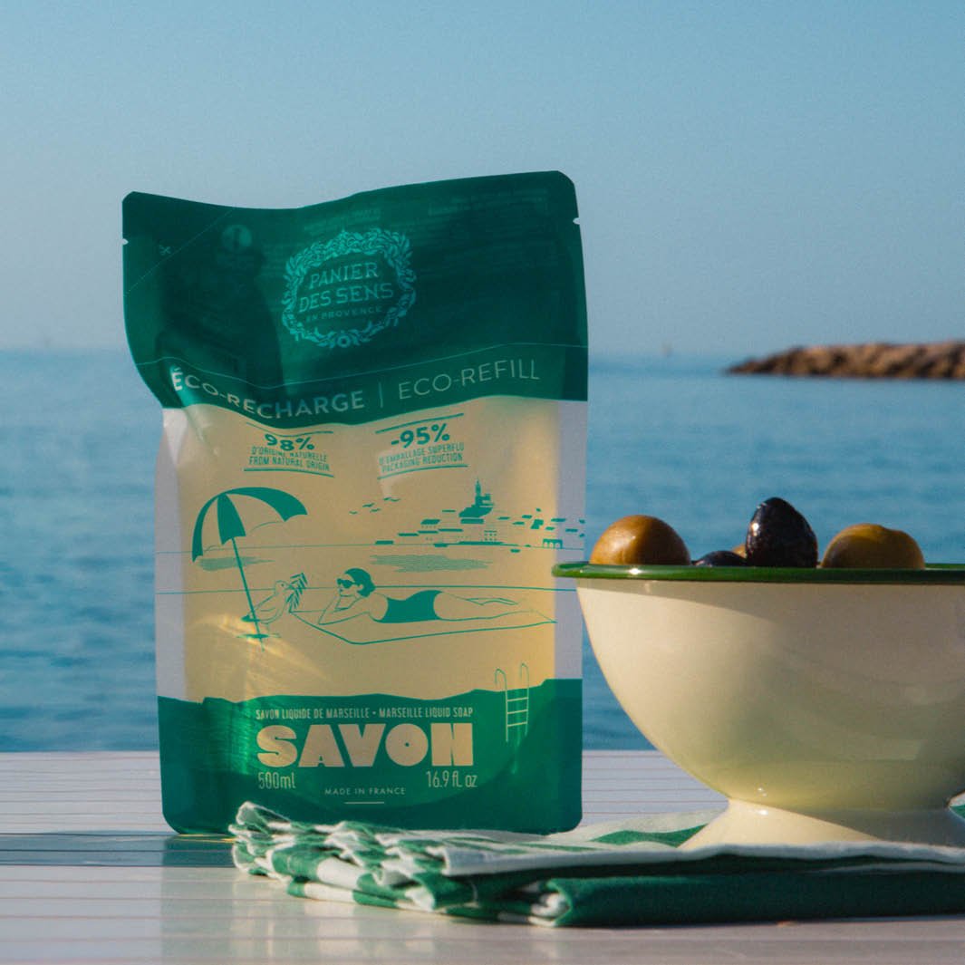 Eco - recharge Savon liquide de Marseille Olive 500ml – Édition limitée 25 ans - Panier des Sens