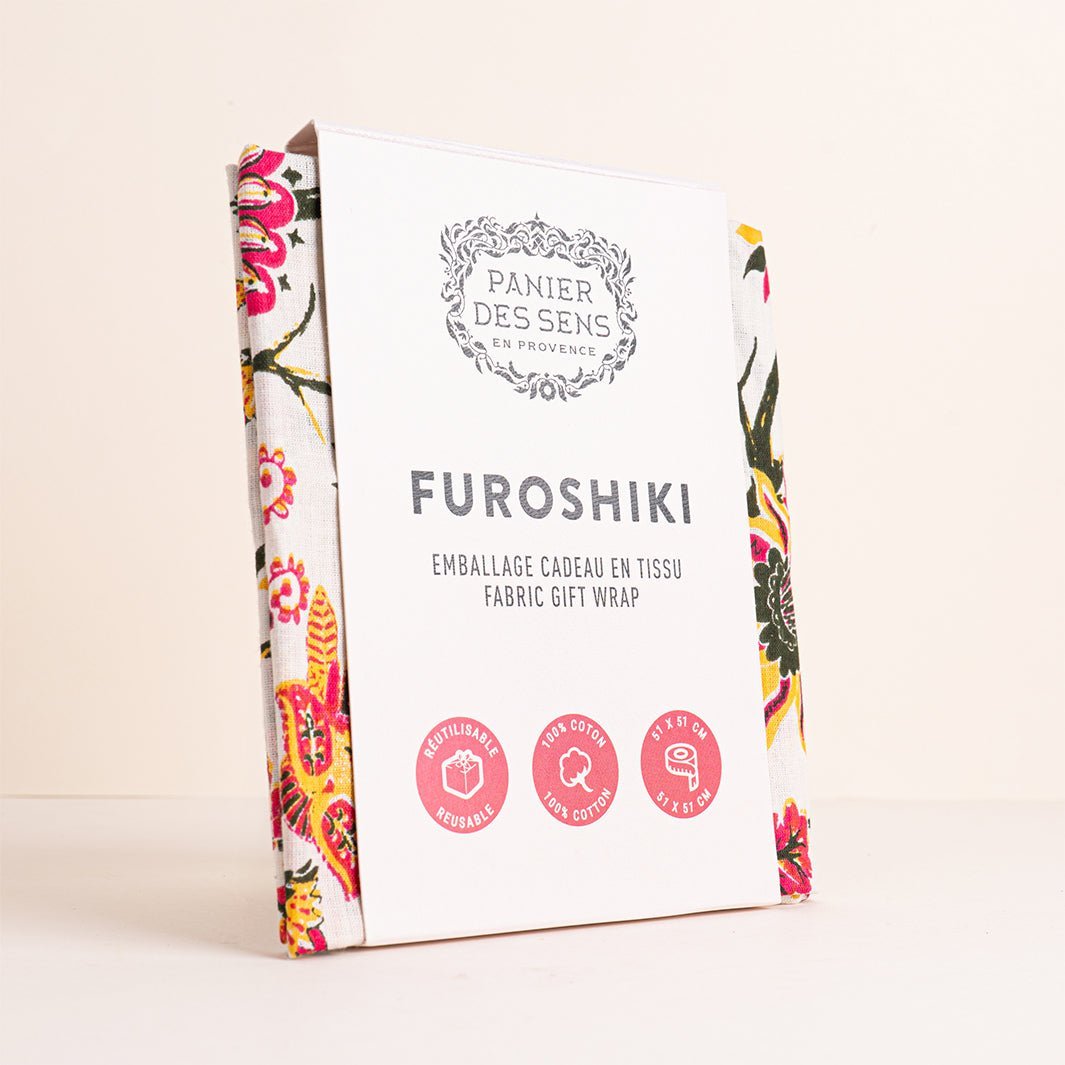 Furoshiki papel de regalo reutilizable 100% algodón con funda 51x51 cm - Panier des Sens