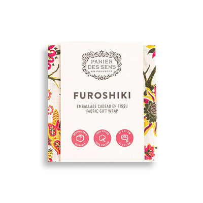 Furoshiki emballage cadeau réutilisable 100% coton avec fourreau 51x51 cm - Panier des Sens