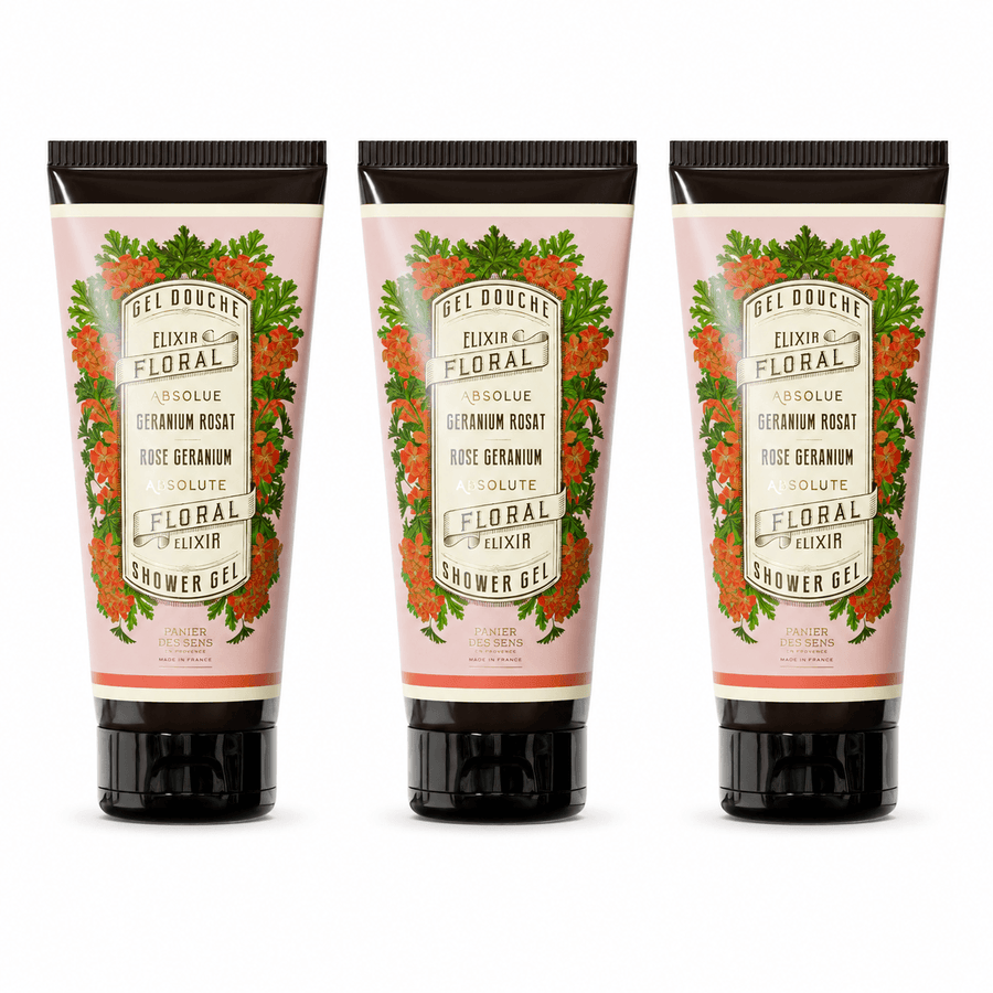 Set of 3 Geranium Shower Gels (200 ml) - Panier des Sens