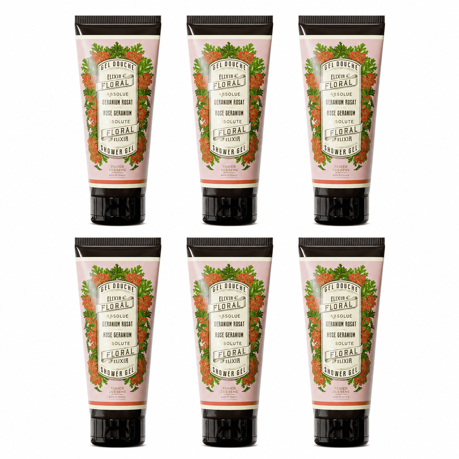 Set of 6 Geranium Shower Gels (200 ml) - Panier des Sens