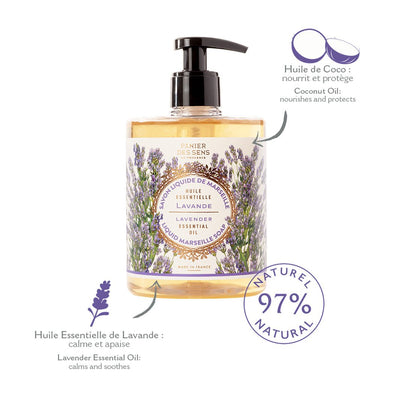 Confezione di 2 saponi liquidi di Marsiglia - Lavanda lenitiva 2 x 500ml - Panier des Sens