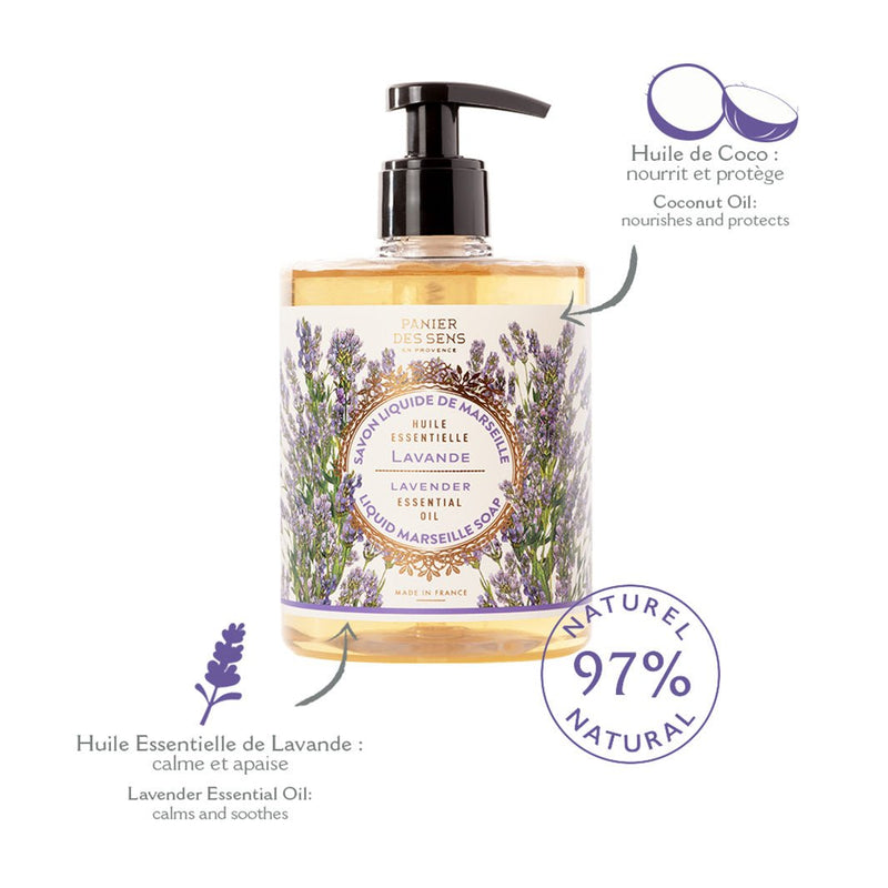 Confezione di 2 saponi liquidi di Marsiglia - Lavanda lenitiva 2 x 500ml - Panier des Sens