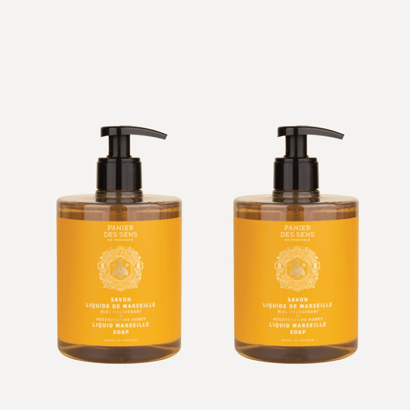 Pack of 2 liquid Marseille soaps - Regenerating Honey 2 x 500ml - Panier des Sens