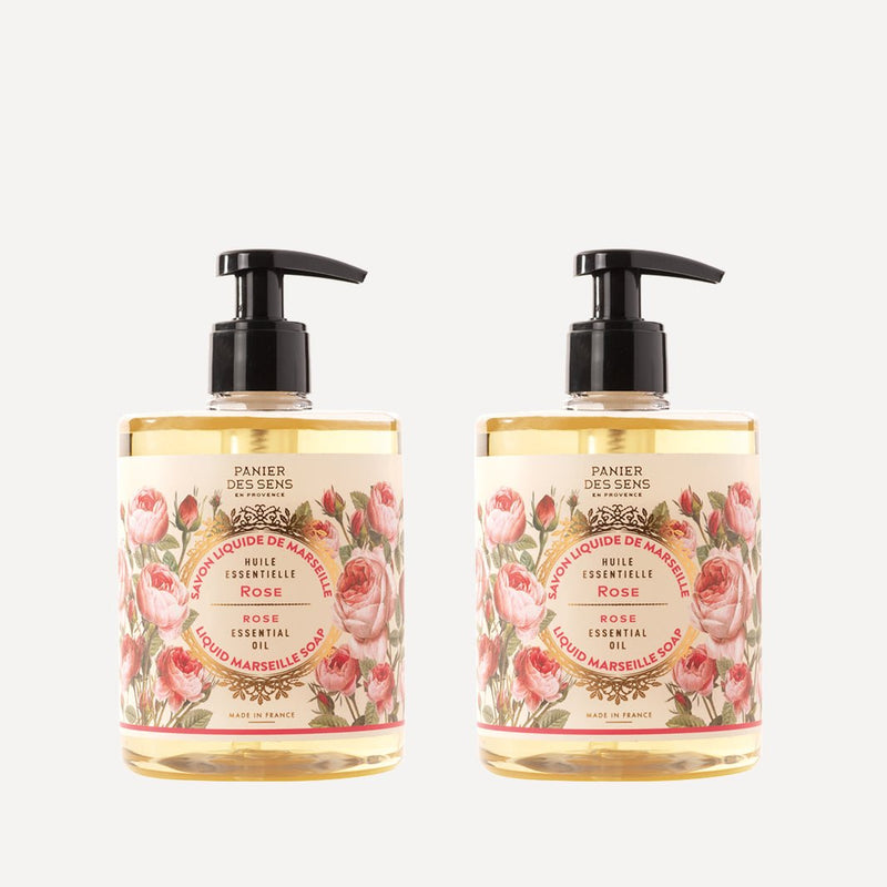 Pack of 2 liquid Marseille soaps | Rose Envoûtante 2 x 500ml - France Panier des Sens