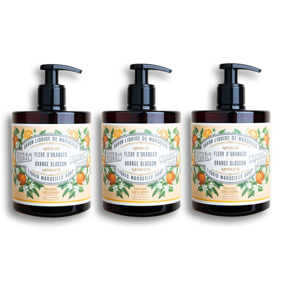 Confezione da 3 saponi liquidi Marsiglia | Fiori d'arancio 3x 500ml - Panier des Sens