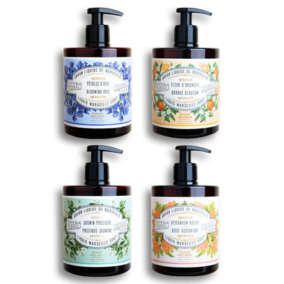 Pack of 4 liquid Marseille soaps with perfume absolutes - 4 x 500ml - France Panier des Sens