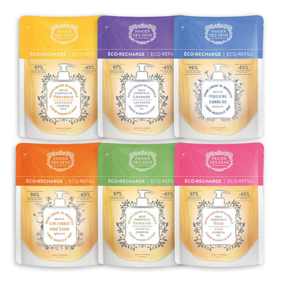 Pack of 6 multi-scented liquid soap refills 500ml - Panier des Sens