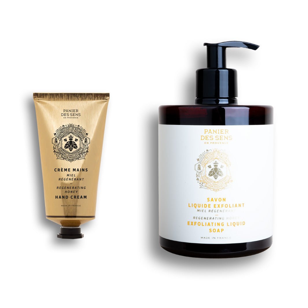 Sapone liquido esfoliante + Crema mani 75 ml - Miele rigenerante - Panier des Sens