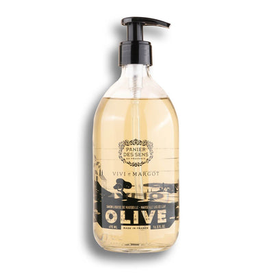 Liquid Marseille Soap in Olive Glass - Limited Edition 2024 490ml - Savon de Marseille Panier des Sens