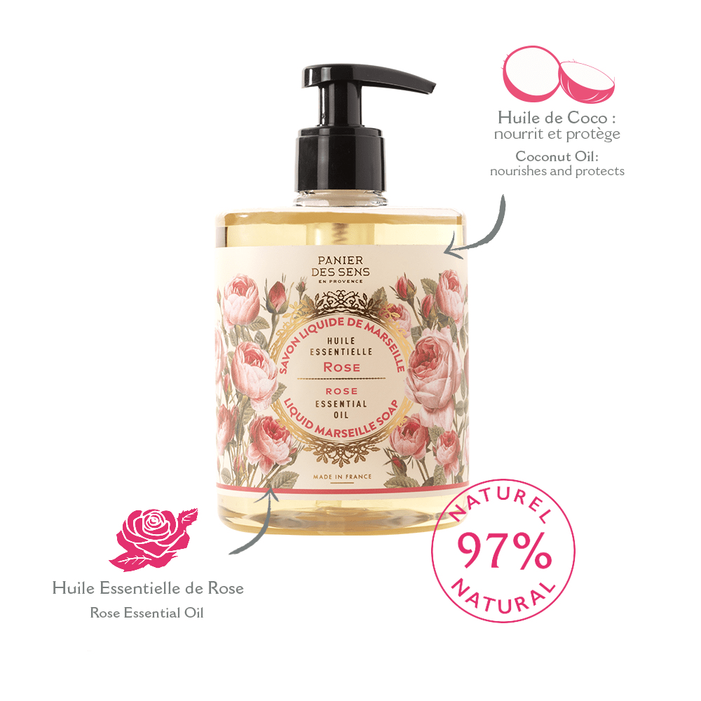 Jabón líquido de Marsella | Rosa encantadora 500ml - Panier des Sens