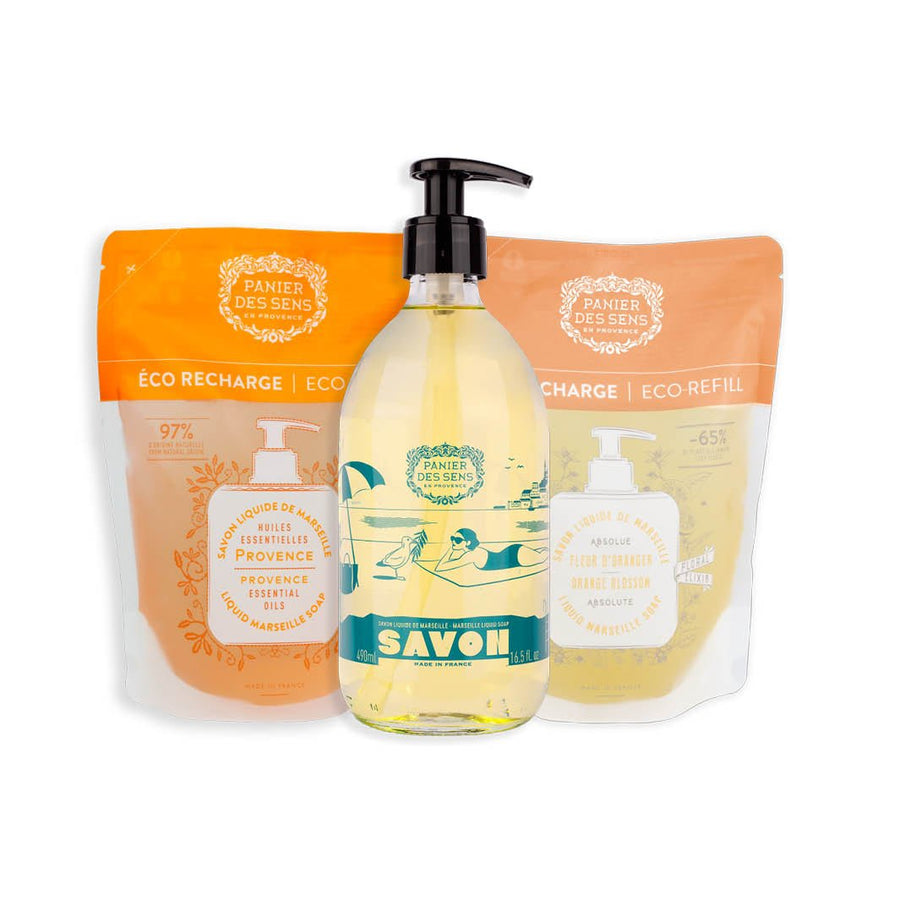 Liquid Marseille Soap Limited Edition 25 Years + 2 Refills - Orange Blossom, Provence - Panier des Sens