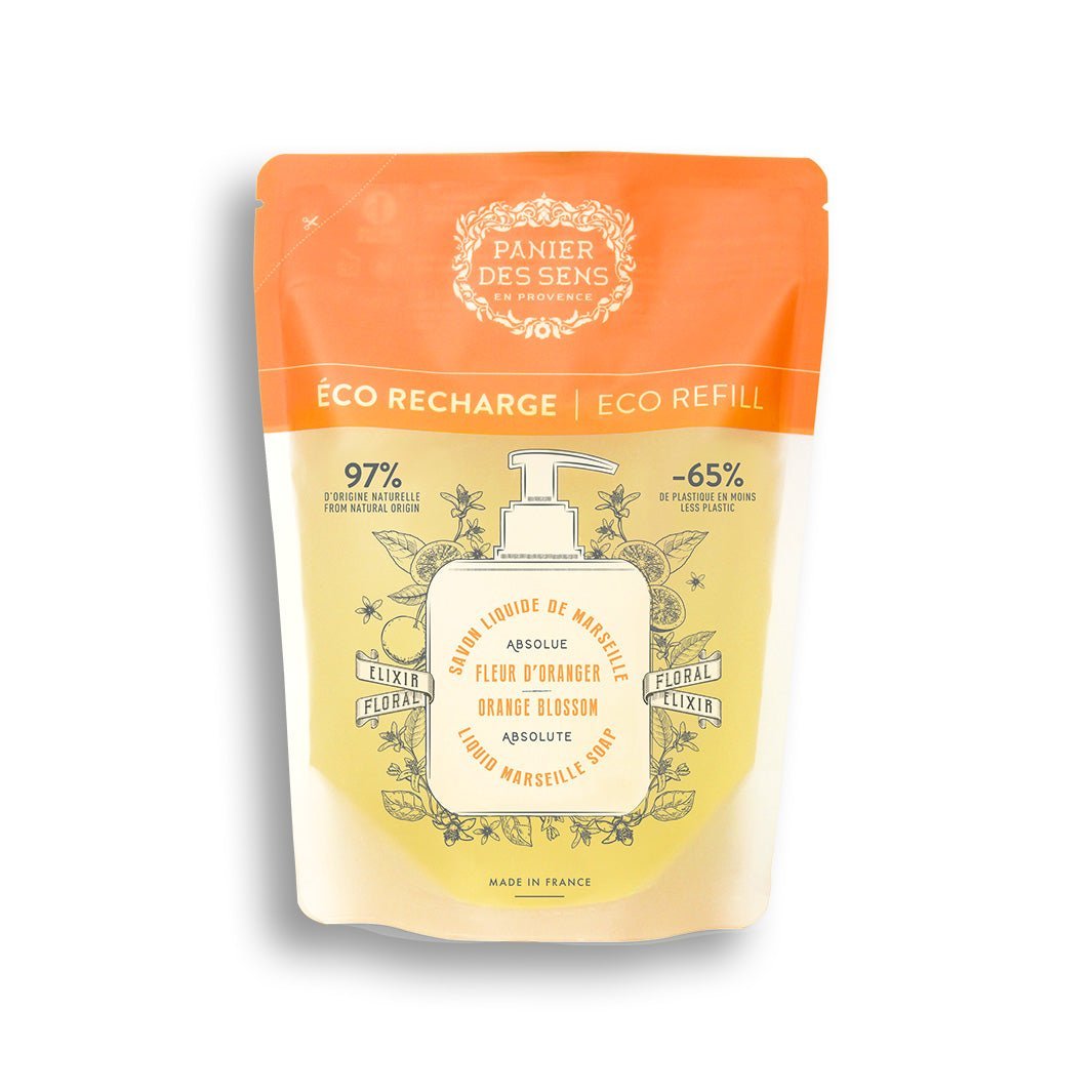 Sapone di Marsiglia liquido Olive edizione limitata + 4 ricariche - Fiori d'arancio, Verbena, Rosa, Provenza - Panier des Sens