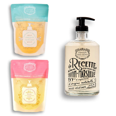 Provence liquid soap + 2 refills - Jasmine, Rose - Panier des Sens