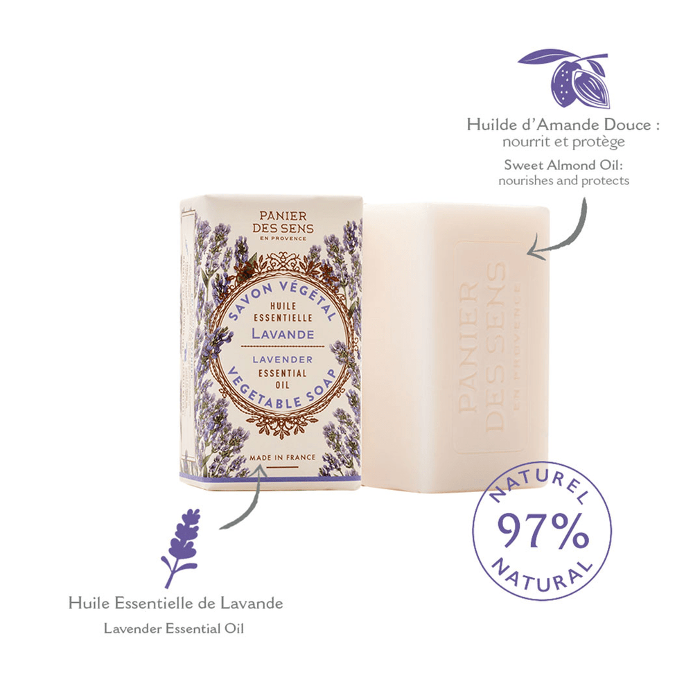 Jabón sólido vegetal - Lavanda Calmante 150g - Panier des Sens