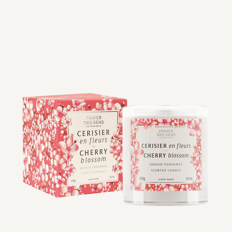 Bougie parfumée cire végétale 275G - Parfum Cerisier en Fleurs - Panier des Sens