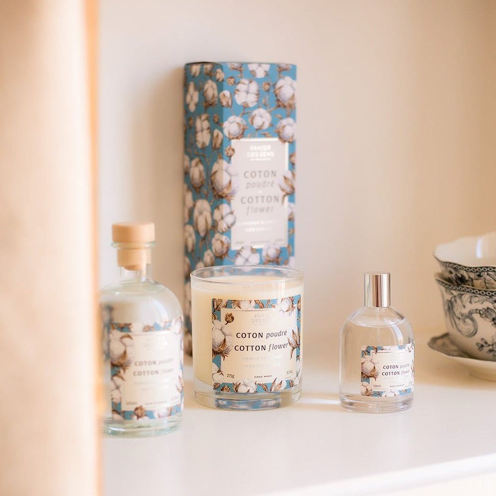 Bougie parfumée cire végétale 275G - Parfum Coton Poudré - Panier des Sens