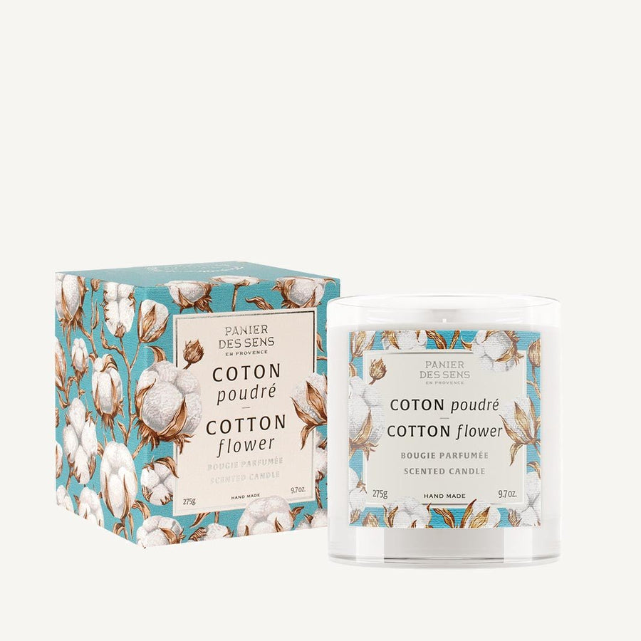 Bougie parfumée cire végétale 275G - Parfum Coton Poudré - Panier des Sens