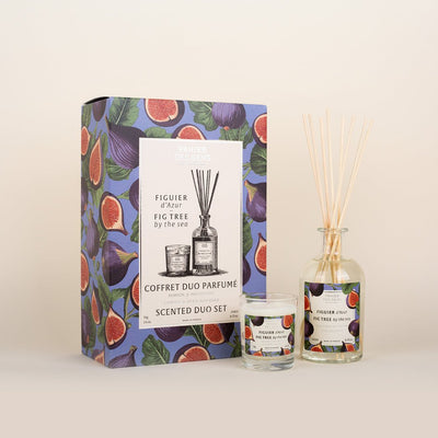 Scented candle set + Fig fragrance diffuser - Fig Tree by the Sea - Panier des Sens