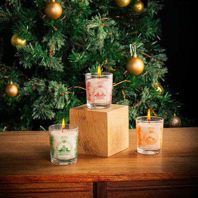 Gift set scented candles - Gourmand, Boisée, Épicée 3x70g - Panier des Sens